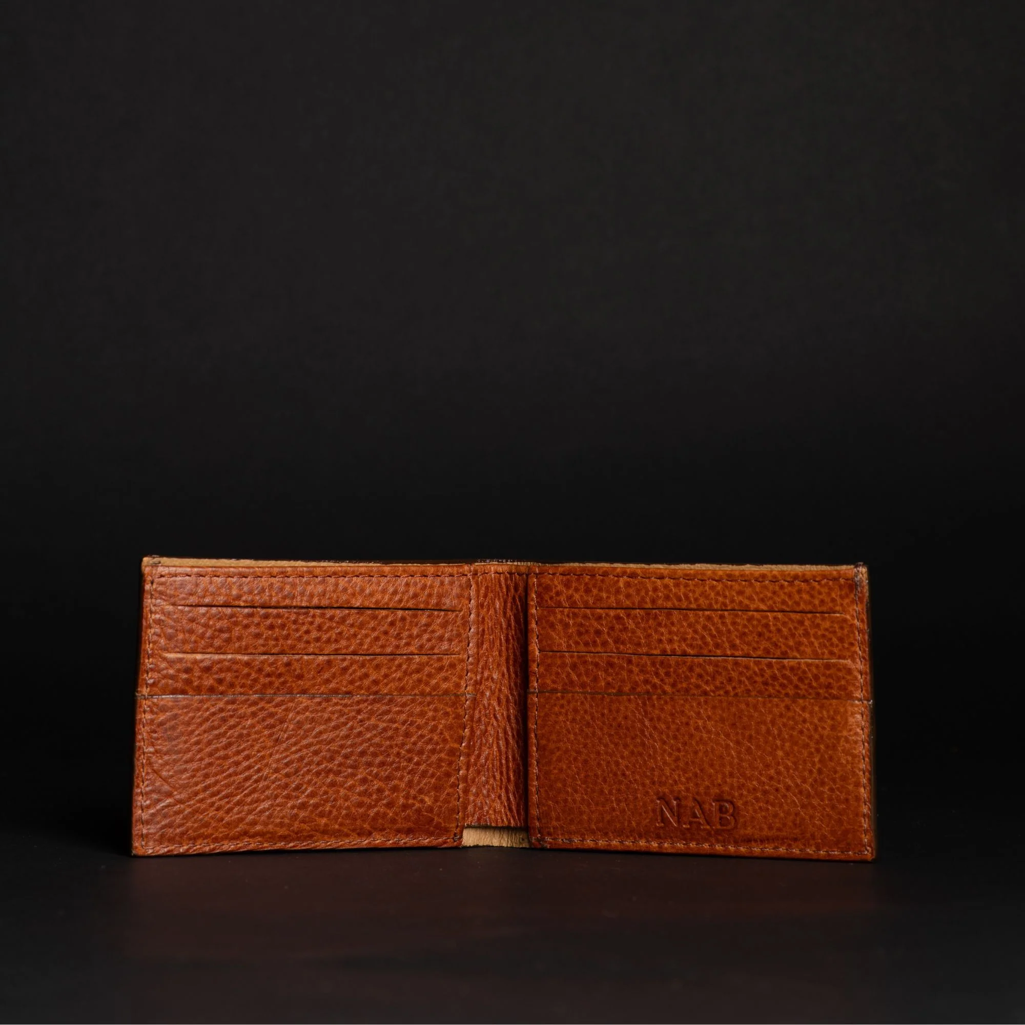 The Maverick Wallet - Cognac American Pebble Grain Bison Leather Wallet - Image 2