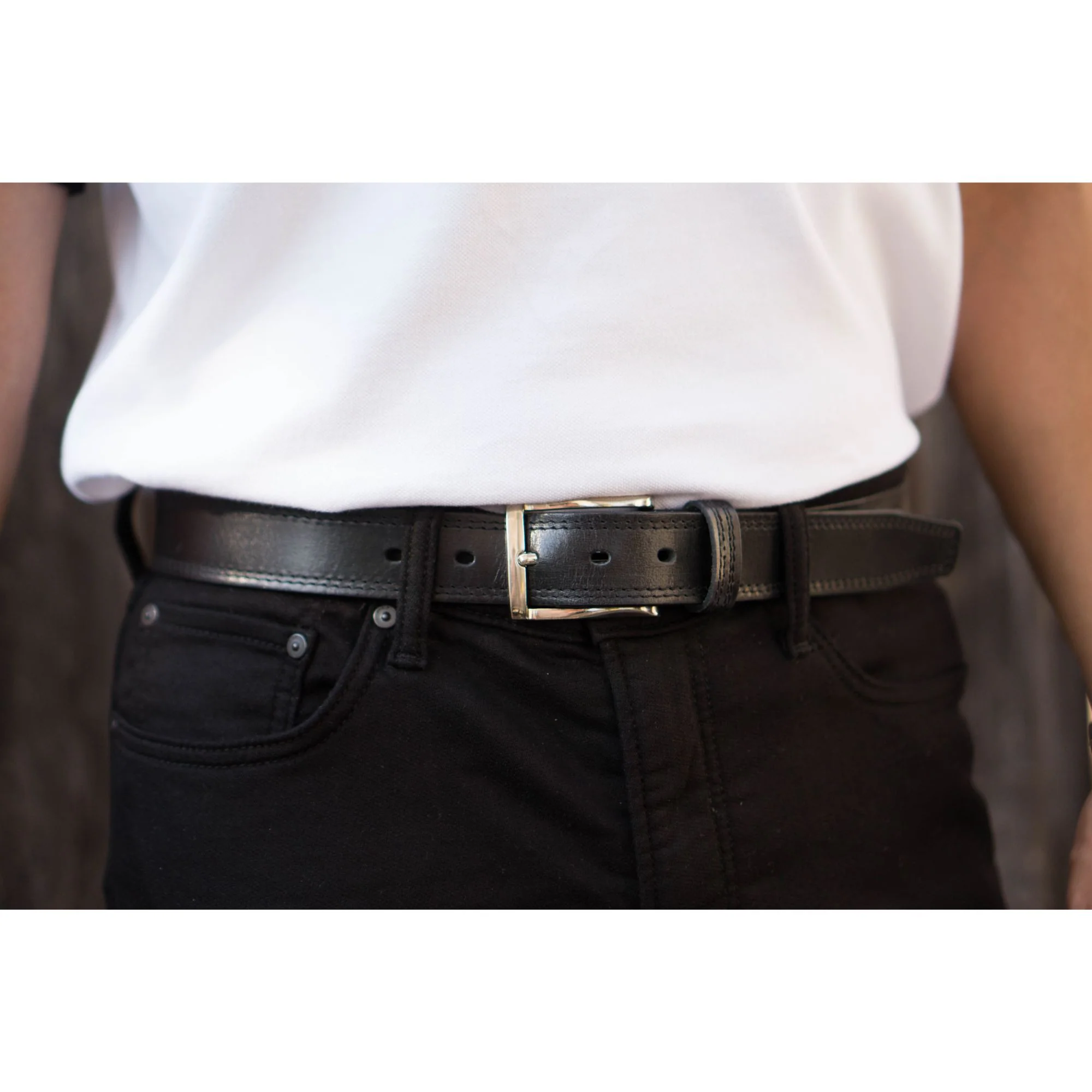 The Milestone Belt - Black Formal 100% Real Leather Belt - Image 12