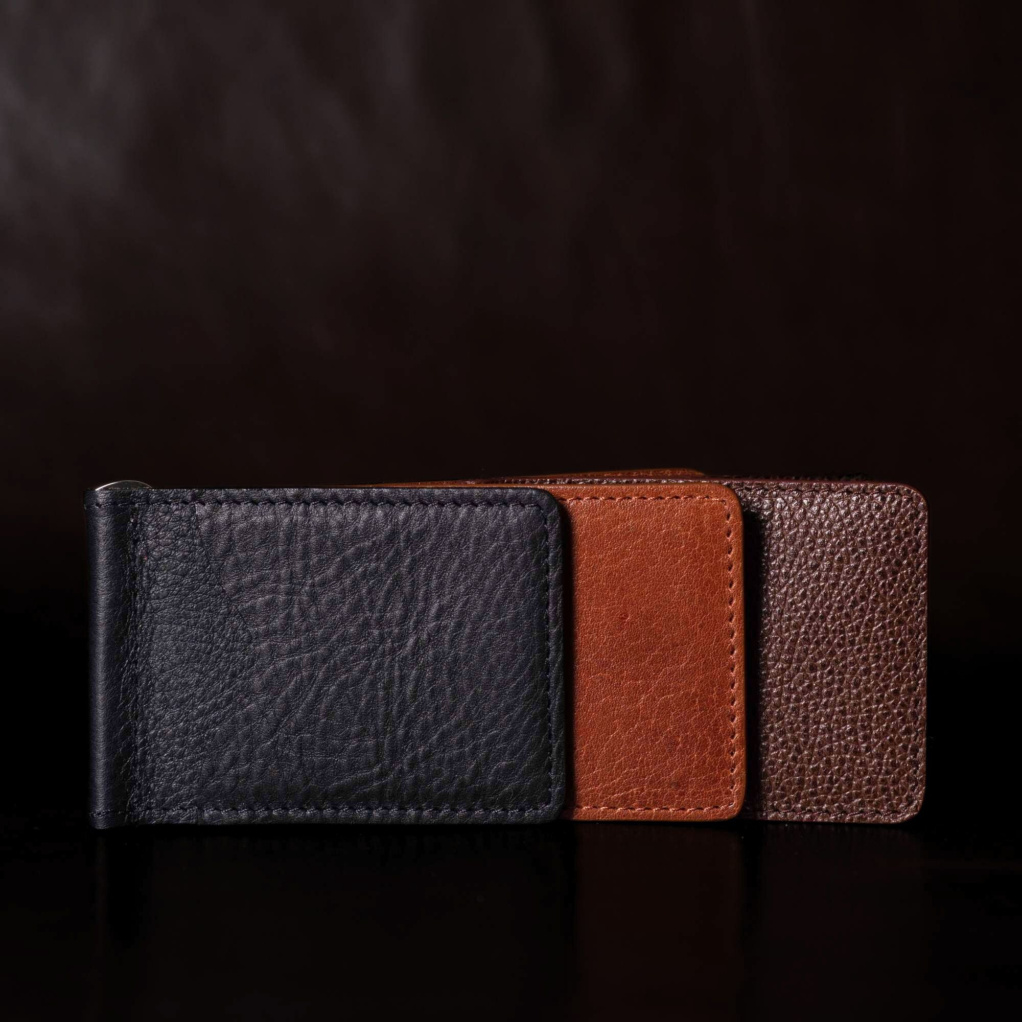 The Pinnacle Wallet - Black Slim Money Clip Pebble Grain Leather Wallet - Image 3