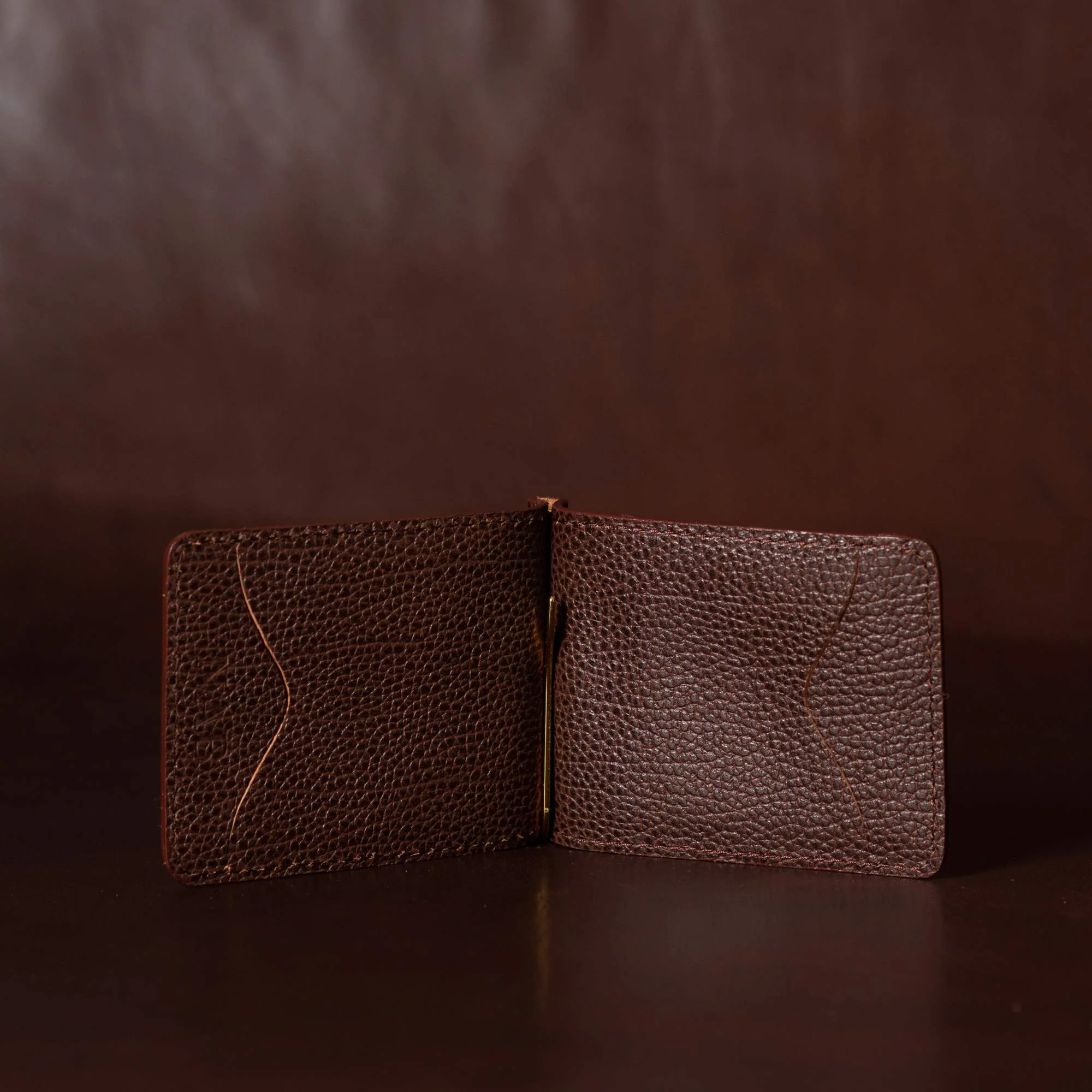 The Pinnacle Wallet - Black Slim Money Clip Pebble Grain Leather Wallet - Image 5