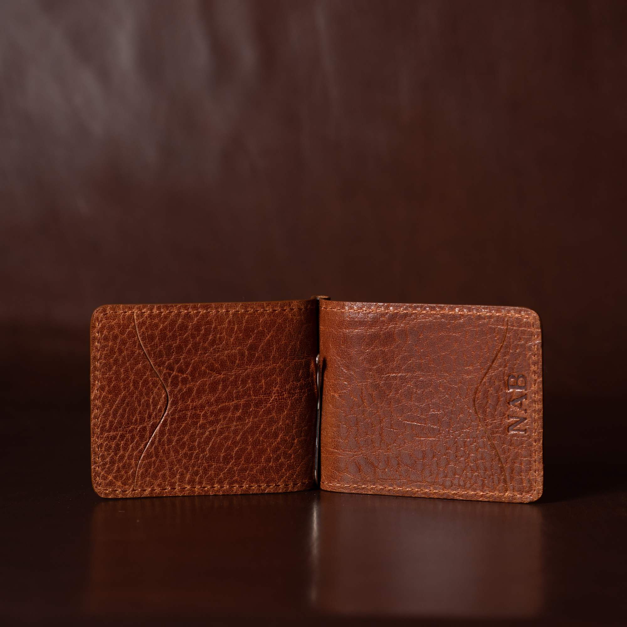 The Pinnacle Wallet - Black Slim Money Clip Pebble Grain Leather Wallet - Image 7