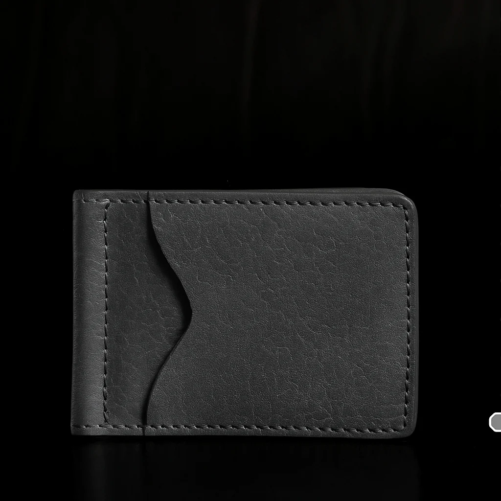 The Pinnacle Wallet - Cognac Slim Money Clip Pebble Grain Leather Wallet - Image 11