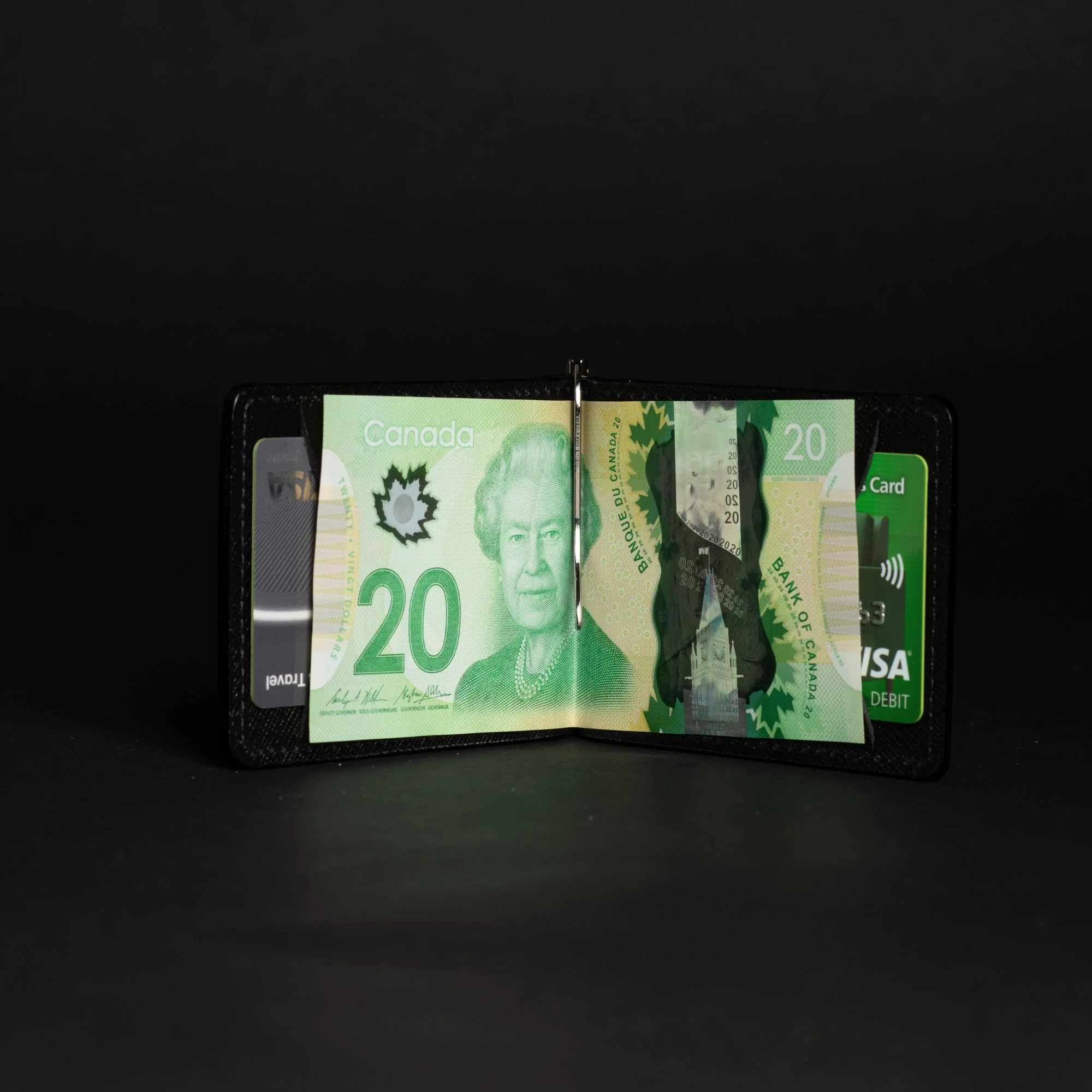 The Pinnacle Wallet - Limited Edition Black Saffiano Leather Slim Money Clip - Image 3