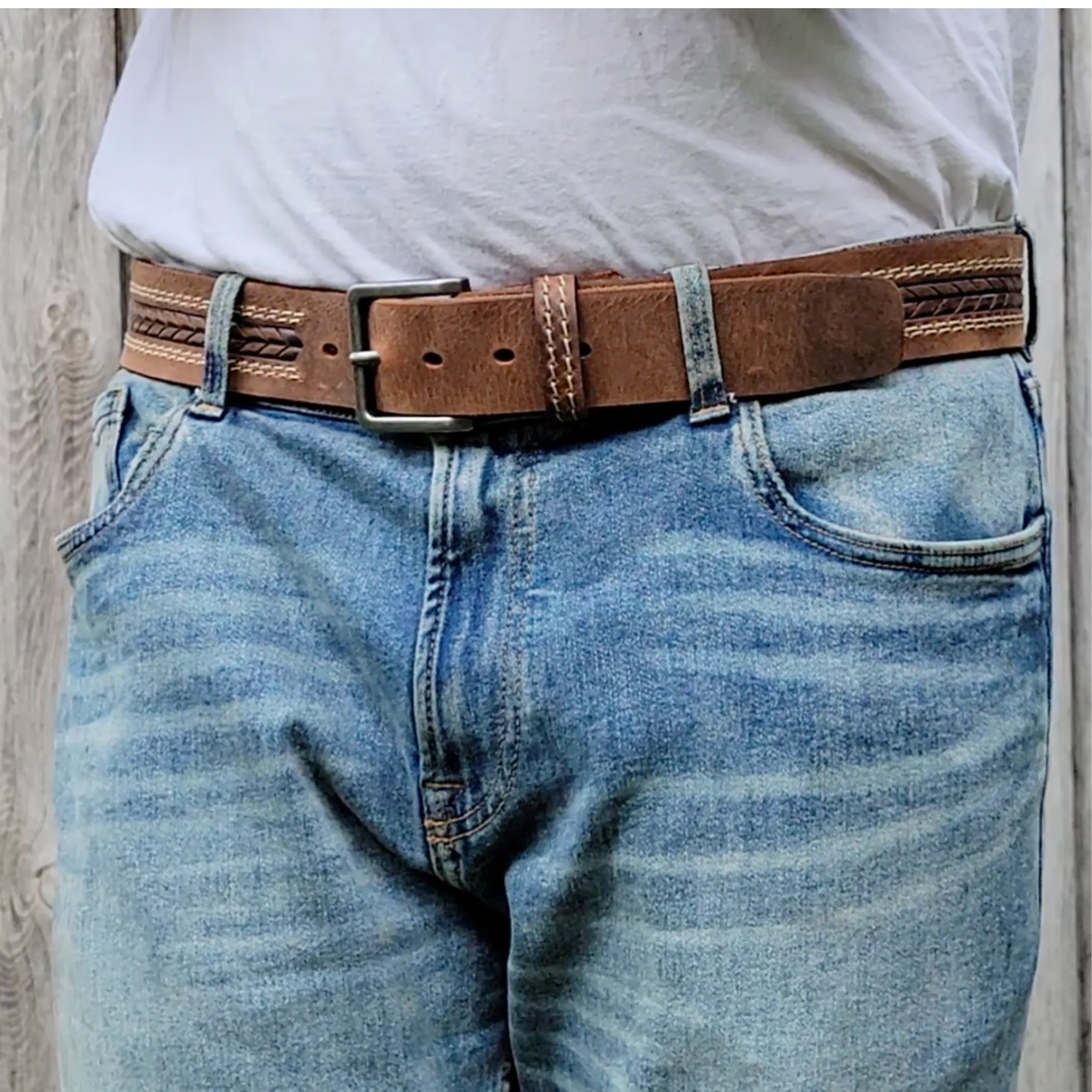 The Purpose Belt - Black Custom Engraved Arrow Patterned 100% Real Leather Belt - Image 8