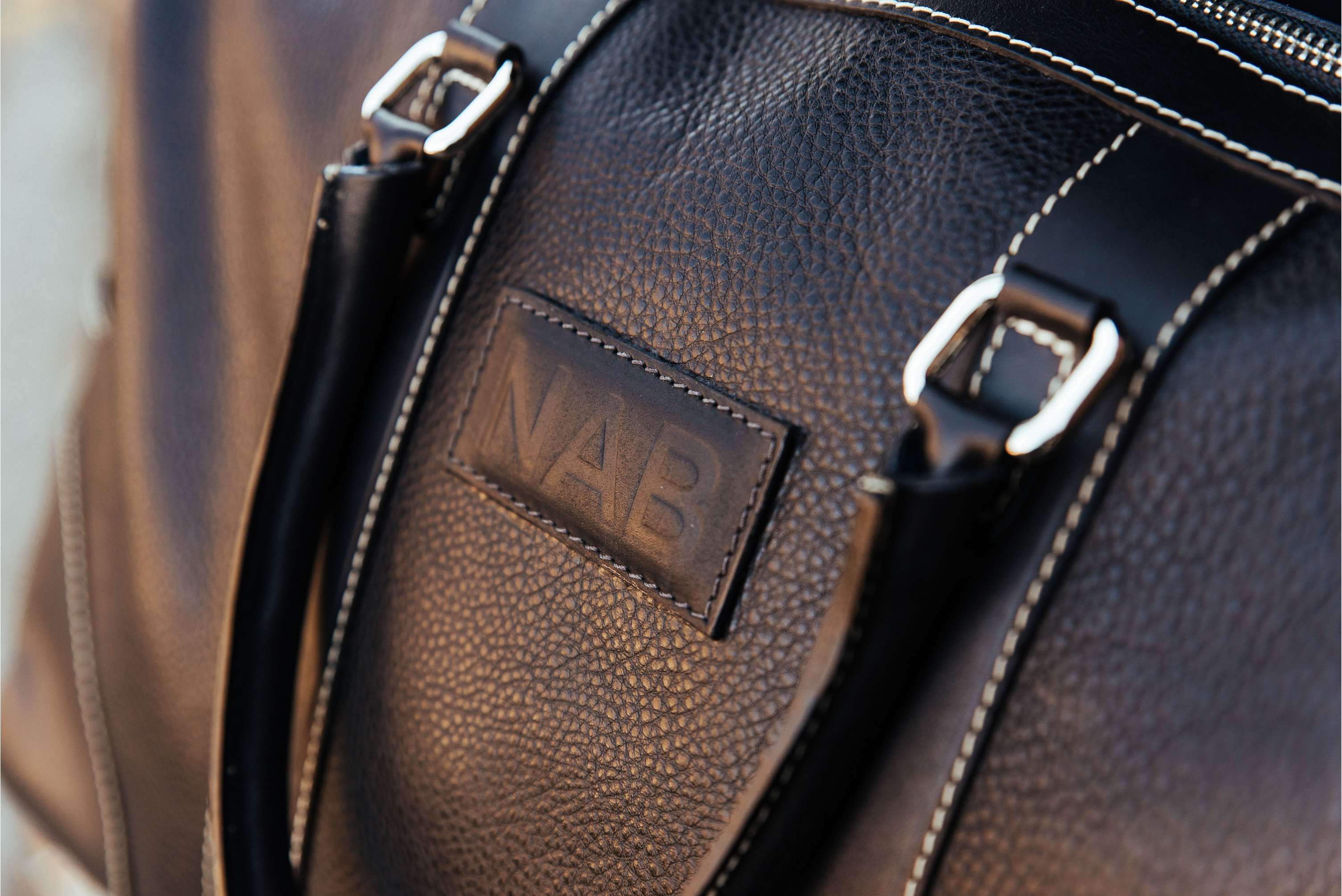 The Shield Duffle- Black Full-Grain Leather Duffle Bag Made in Canada - Image 9