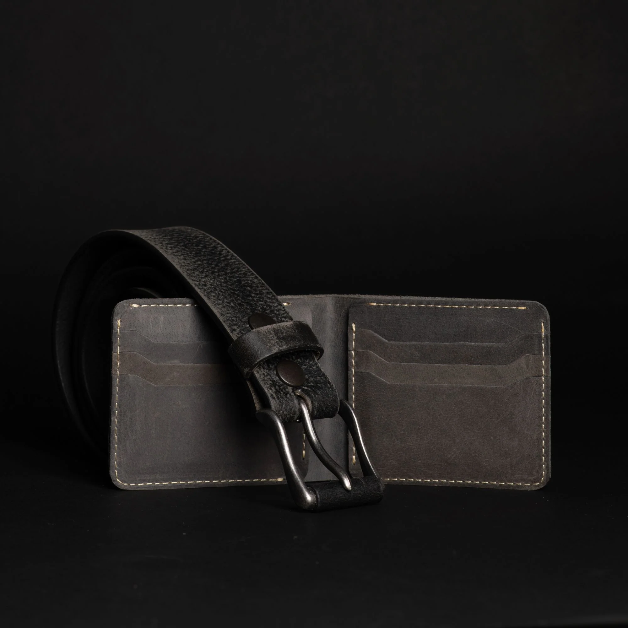 The Spartan Belt + Keystone Wallet Set - Slate Black - Image 2
