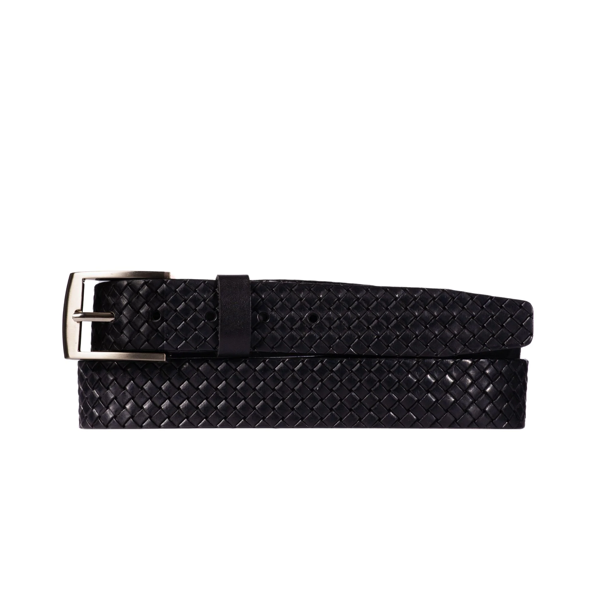 The Veneto Belt - Brown Braided Embossed Full Grain Leather Belt - Image 5