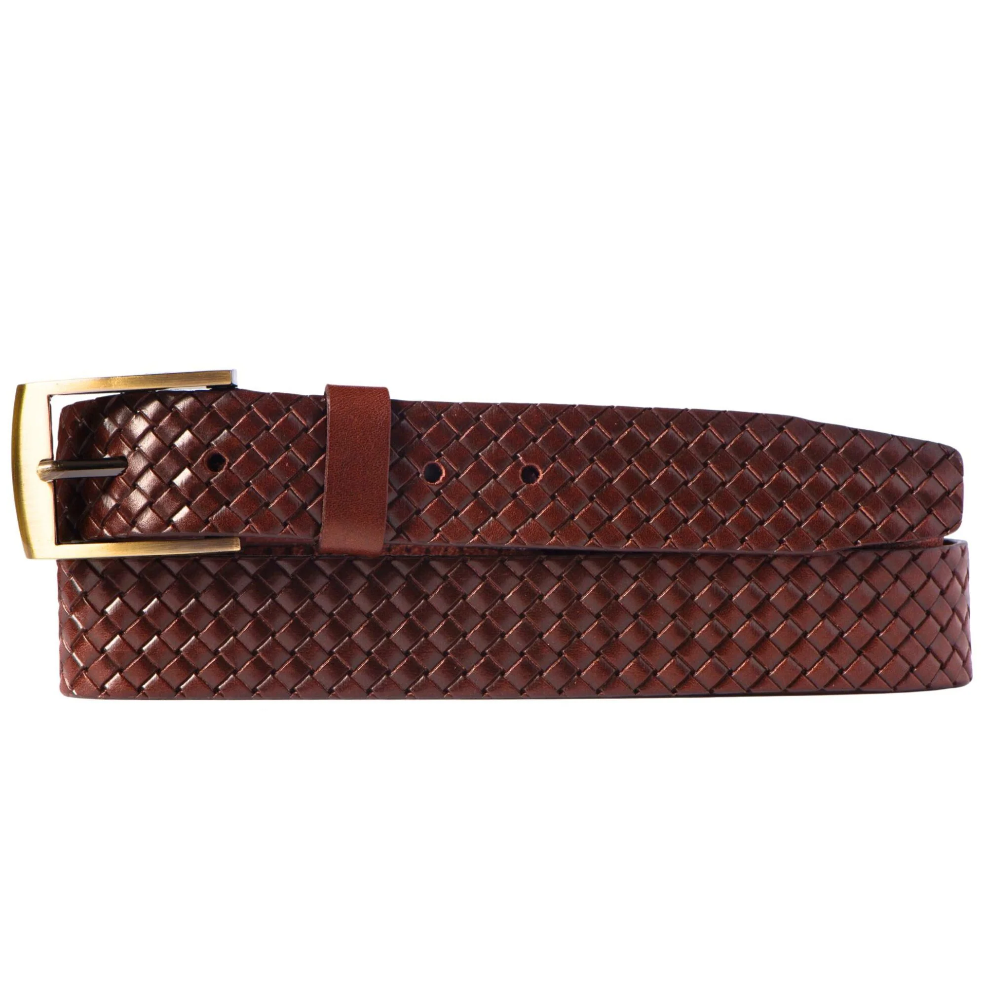 The Veneto Belt - Brown Braided Embossed Full Grain Leather Belt - Image 8