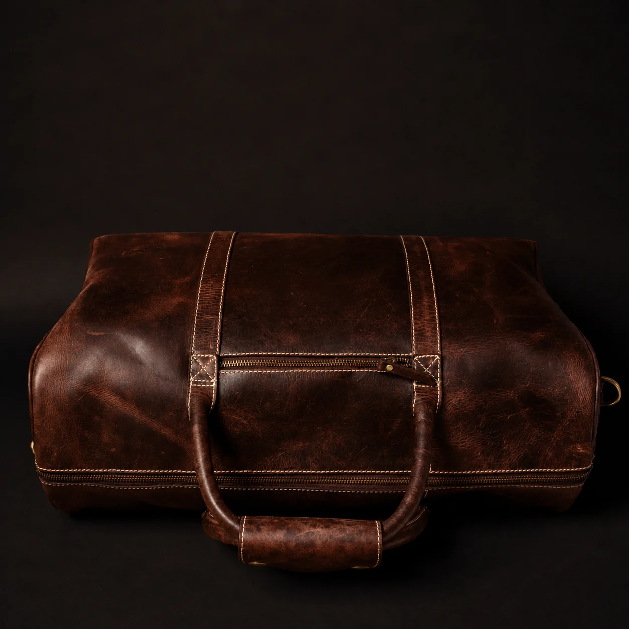 The Wayfarer Bag - Brown Classic Full-Grain Leather Duffle Bag - Image 3
