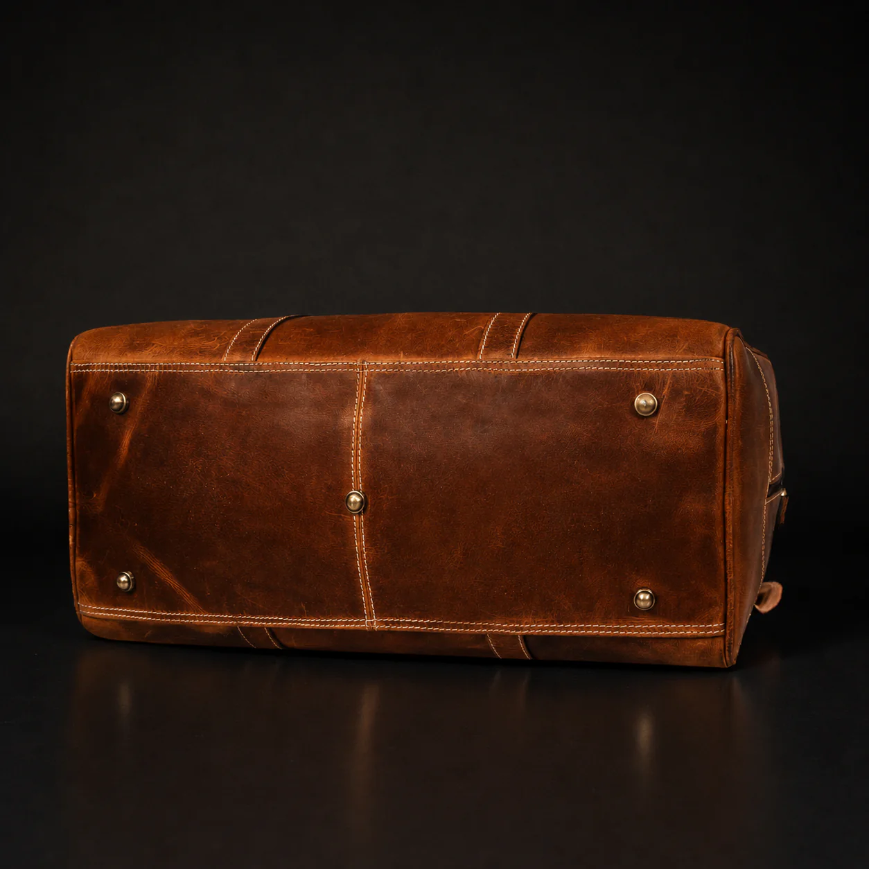 The Wayfarer Bag - Cognac Classic Full-Grain Leather Duffle Bag - Image 8