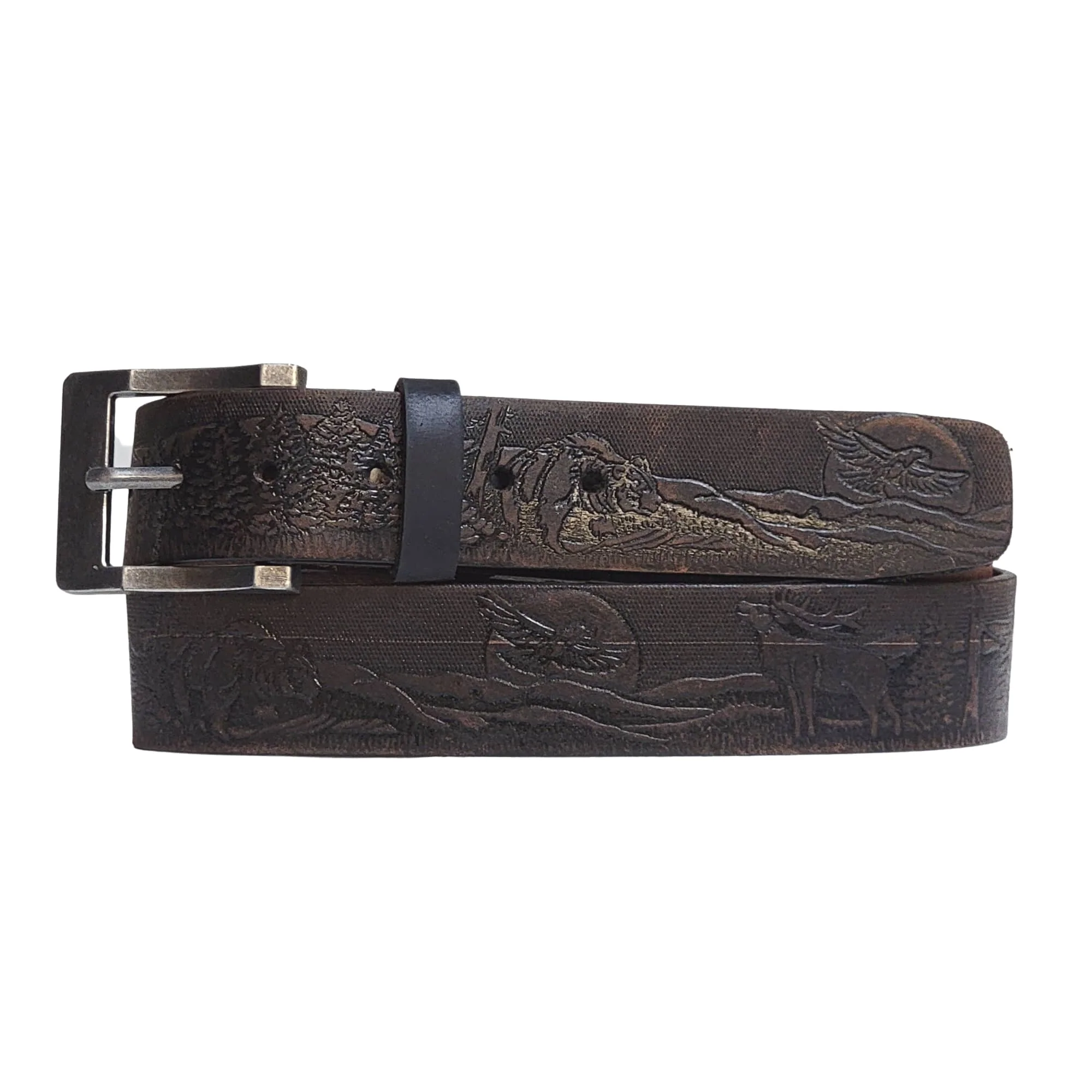 The Wildlife Belt - Natural Tan Embossed Full Grain Leather Belt Made in Canada - Image 11