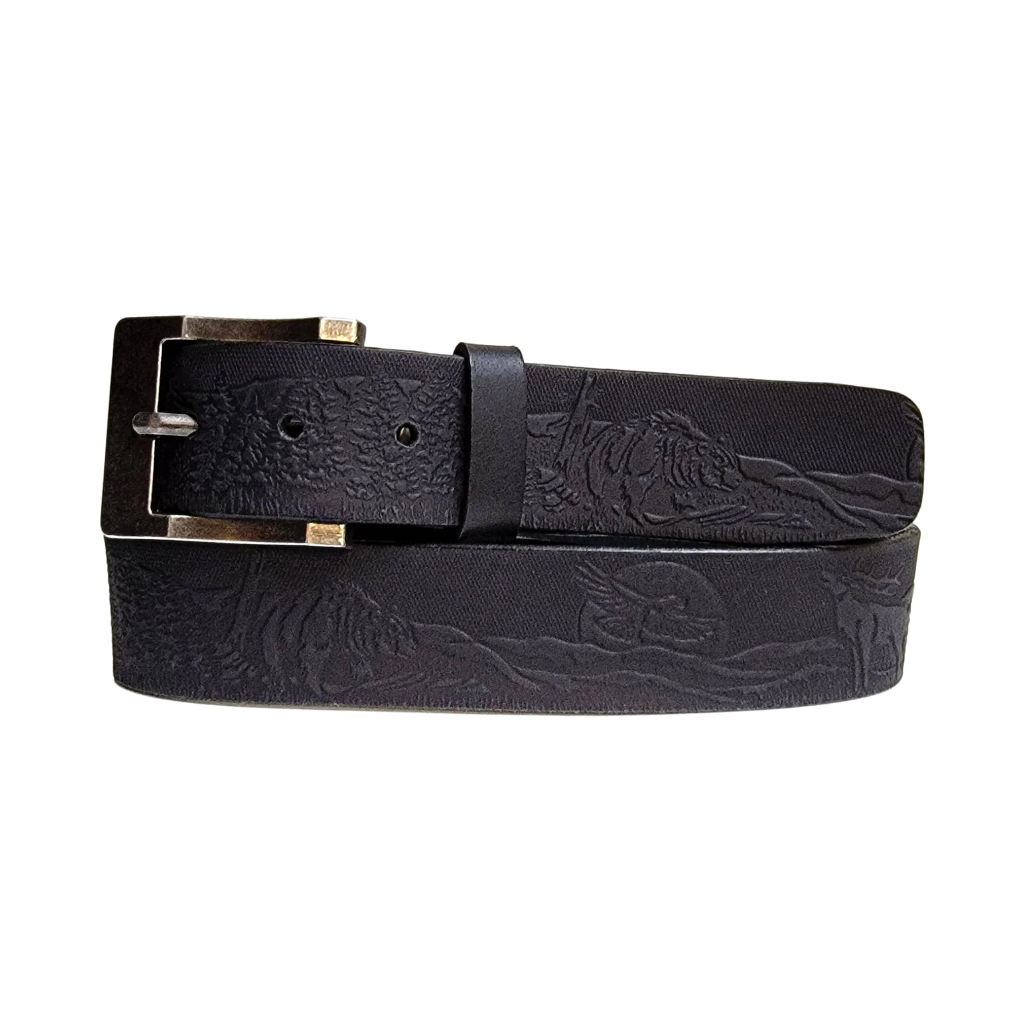 The Wildlife Belt - Natural Tan Embossed Full Grain Leather Belt Made in Canada - Image 9