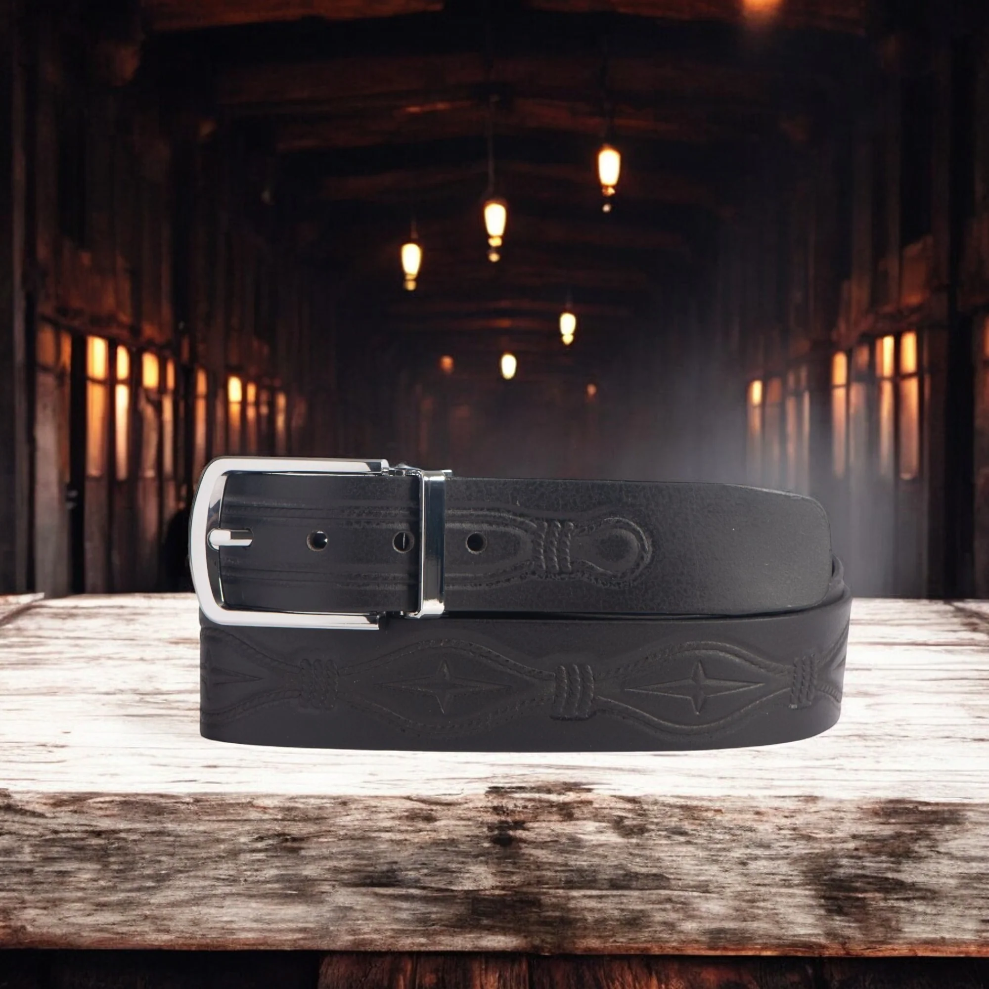 The Wrangler Belt - 100% Full-Grain Leather Strap With Heavy Duty Buckle - Image 3
