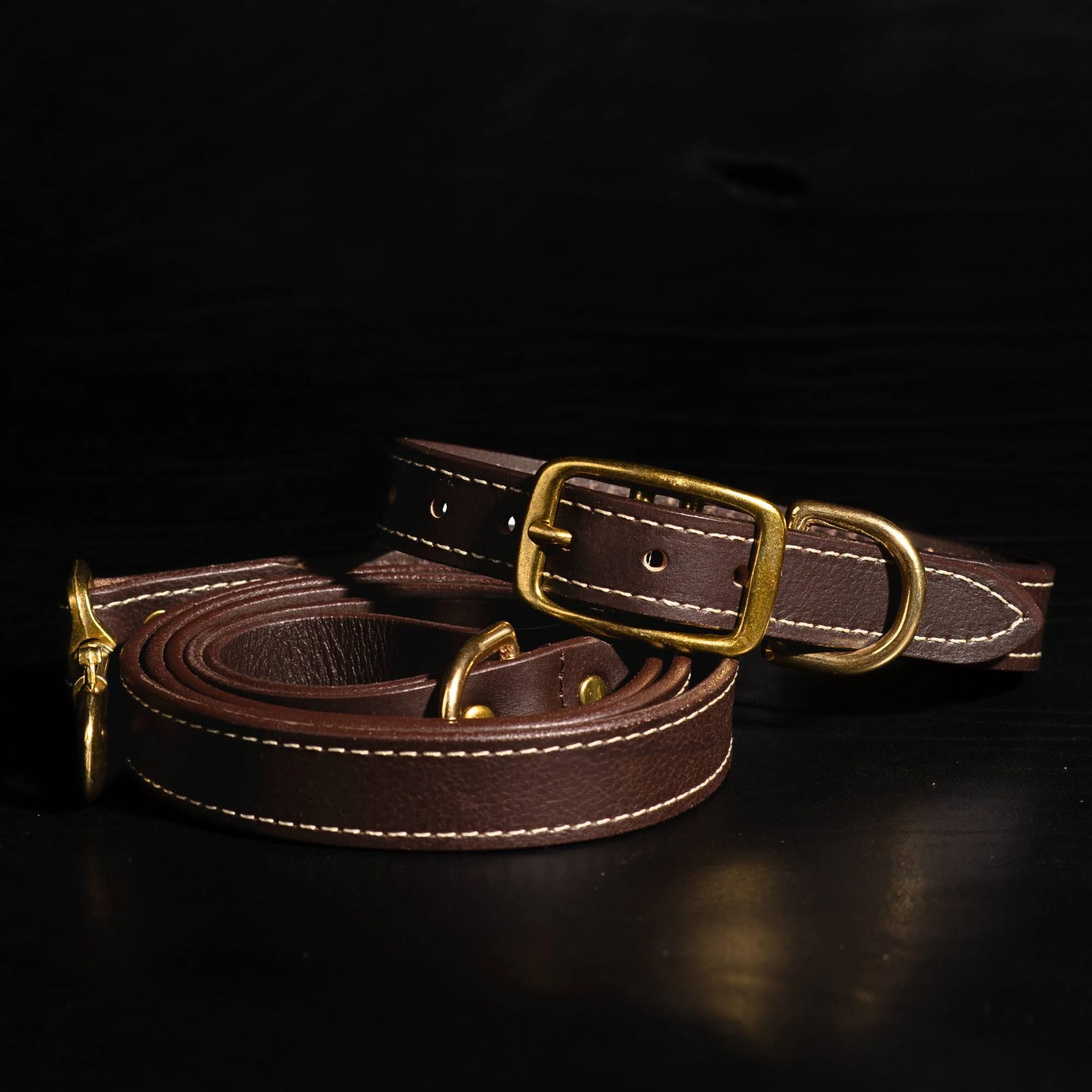 Trailblazer - Cognac Premium Leather Dog Leash and Collar Set - Image 2