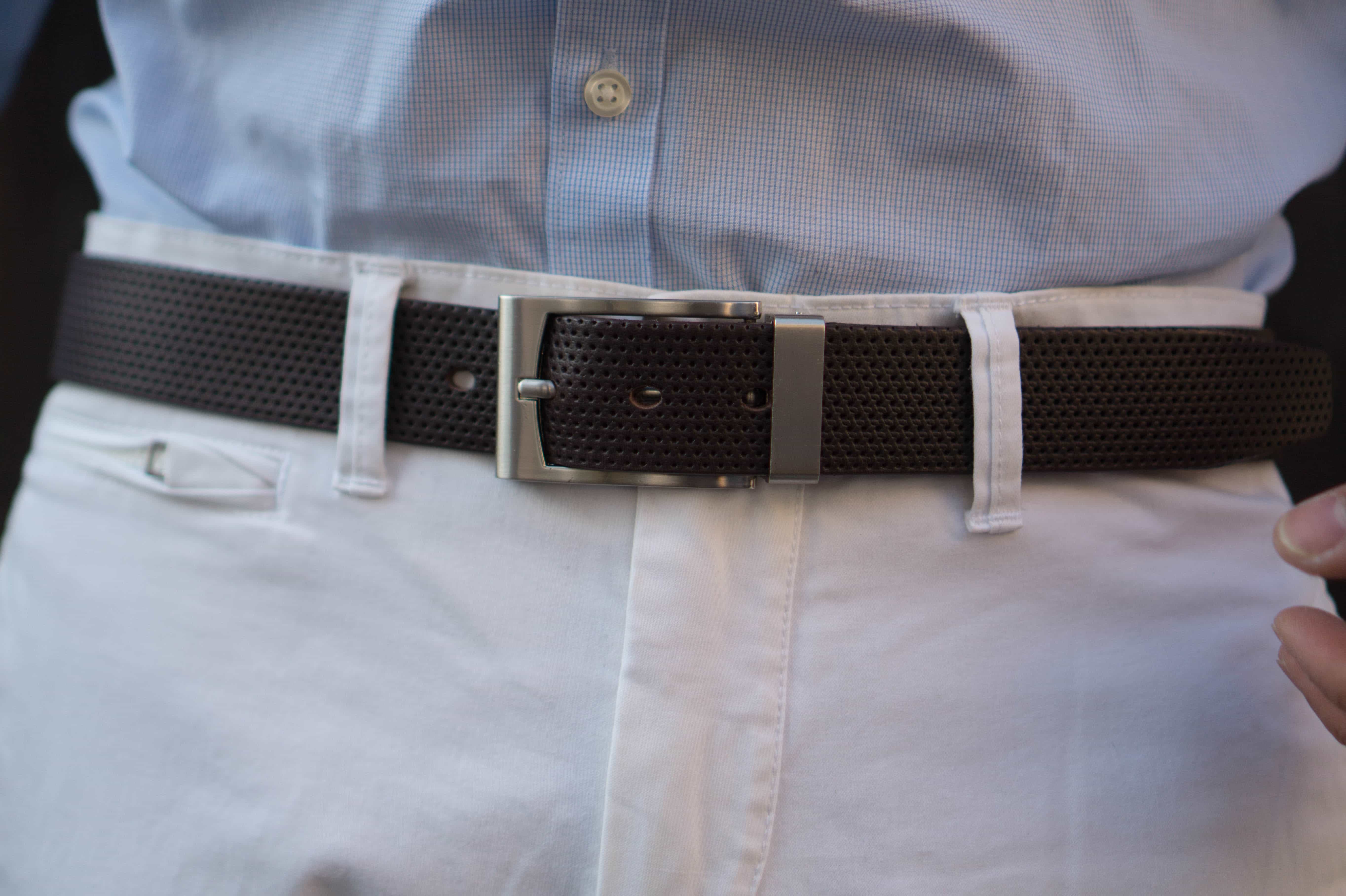 Dotted Patterned 100 % Real Leather Belt - Image 3