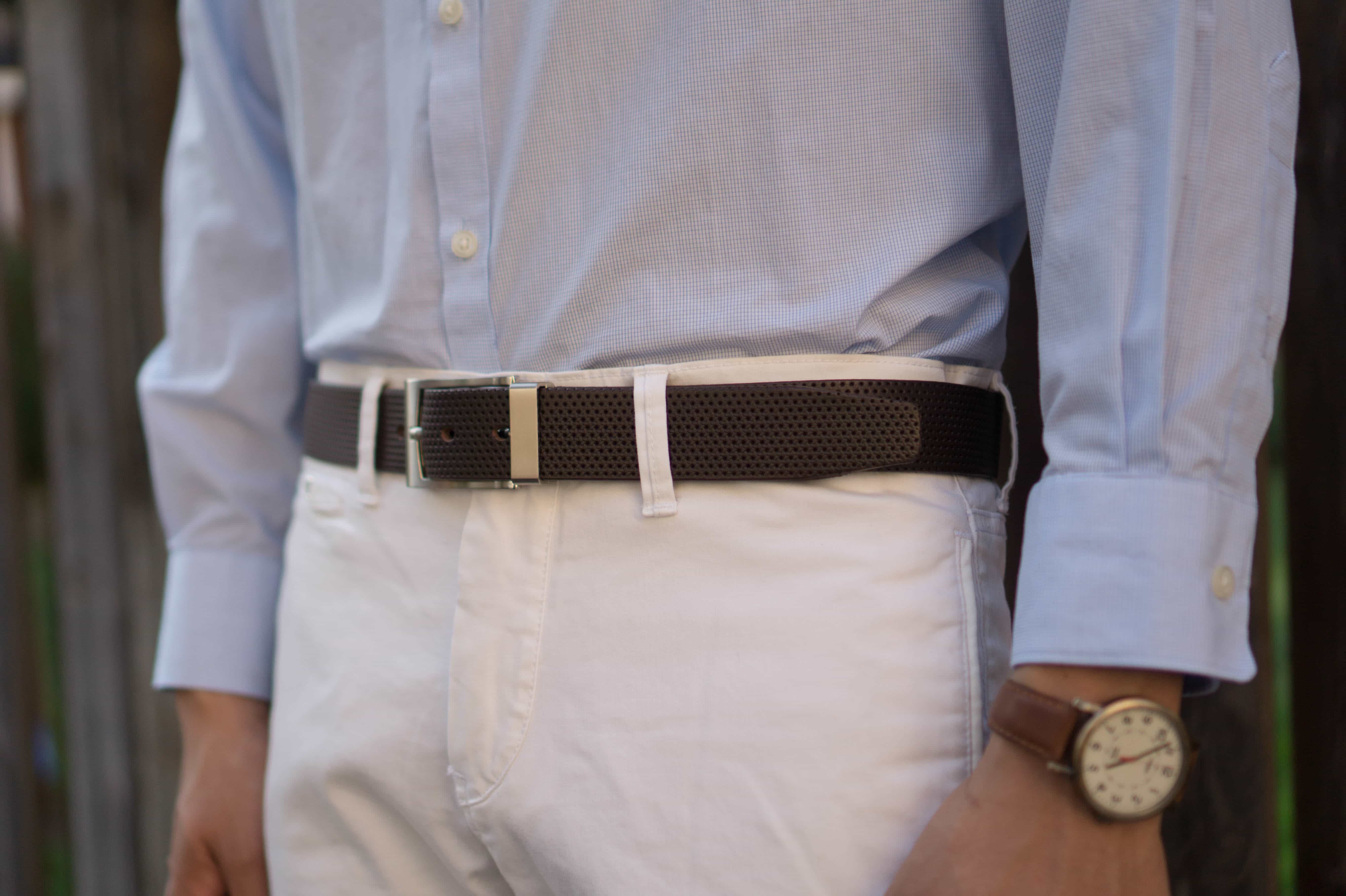 Dotted Patterned 100 % Real Leather Belt - Image 5