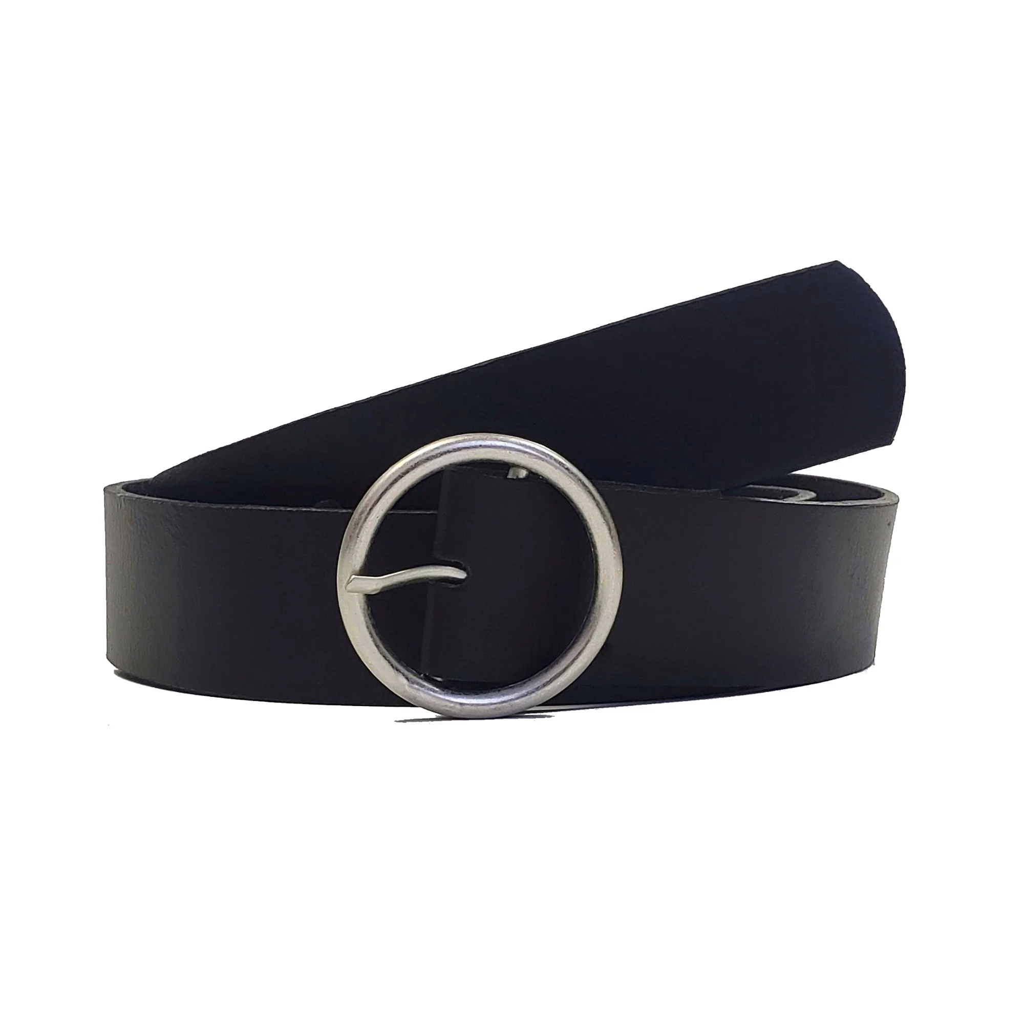 Sempre - Cognac Vachetta Leather Waist Belt with Circular Buckle - Made in Canada - Image 5