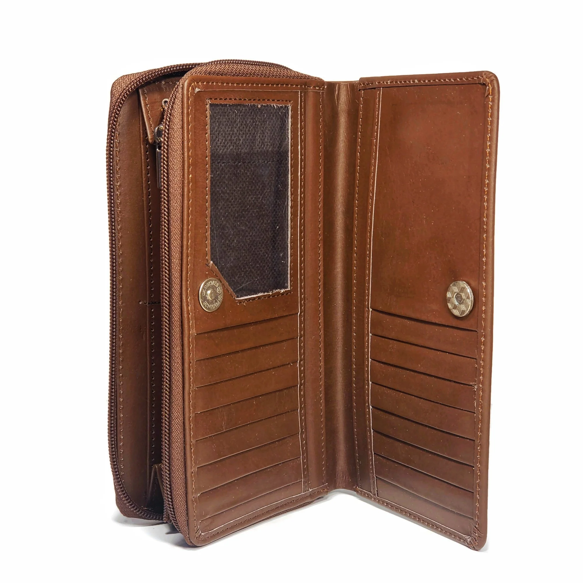 Women's Classic Black 100% Real Leather Multi-Compartmental Wallet - Image 4