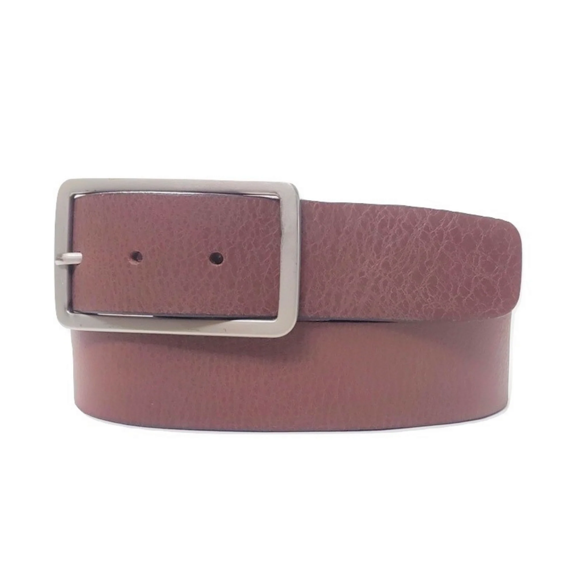 Lucille - Cognac Leather Dress Belt with Rectangle Buckle - Made in Canada - Image 6